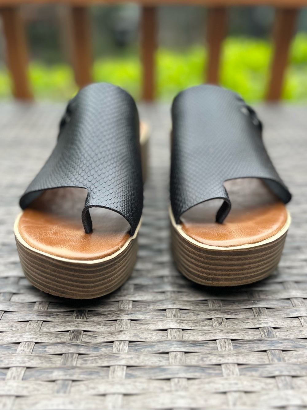 Blowfish Malibu Black Platform Slide Sandals - Picture 6 of 9